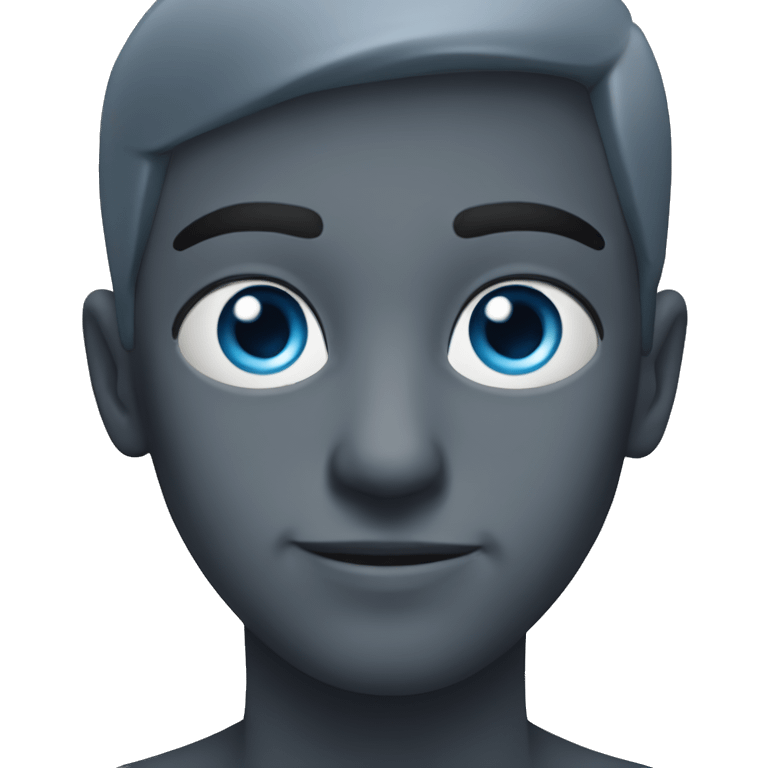 2 yeux bleu tête  emoji