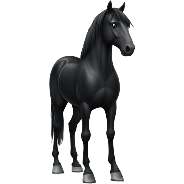 Black elegant horse emoji