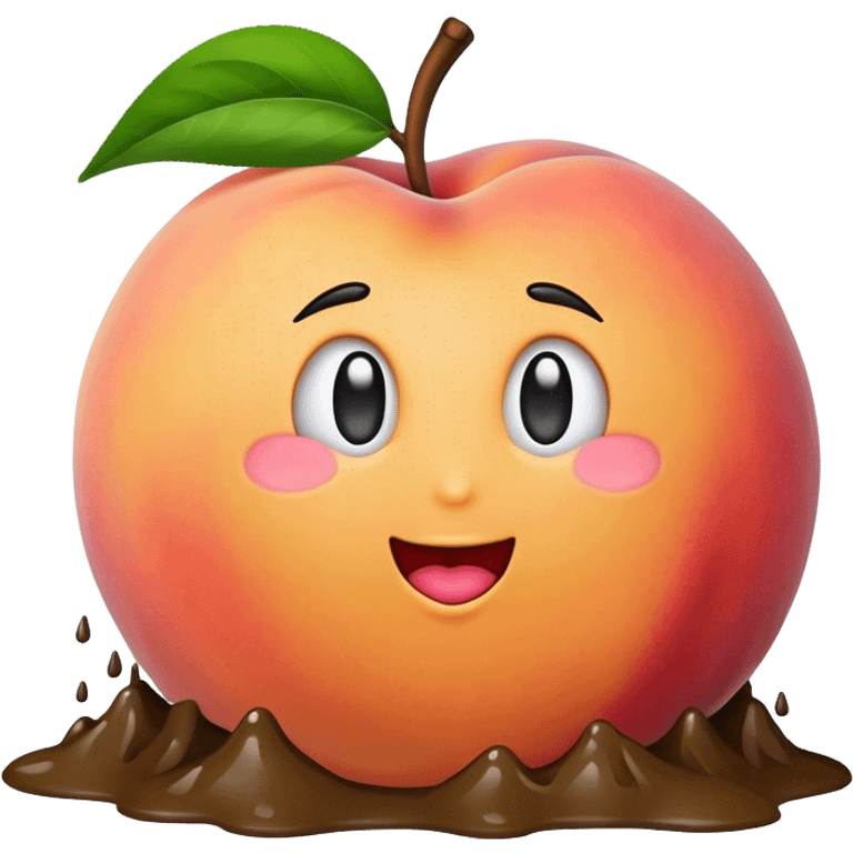 Peach dirty from mud emoji