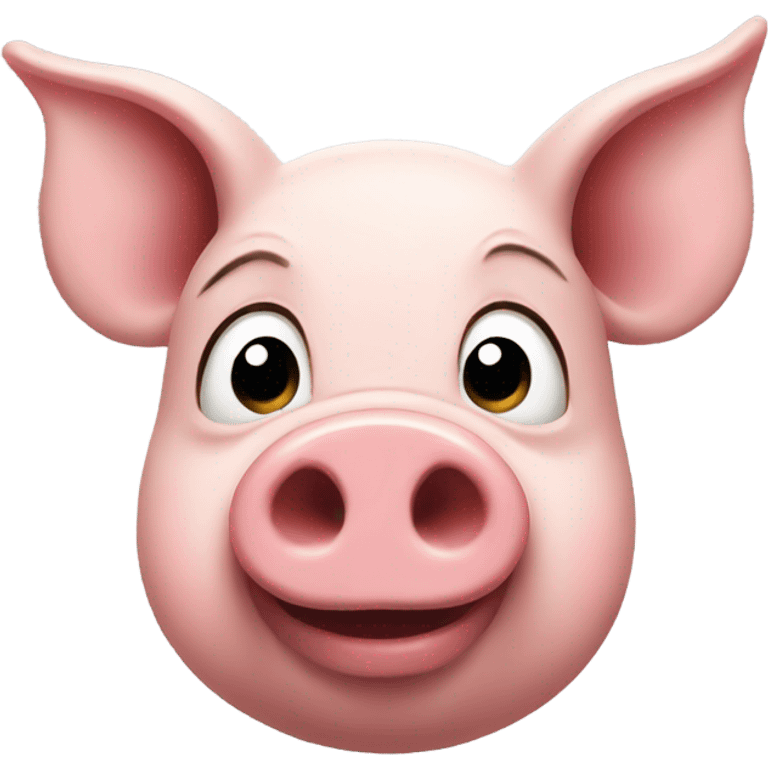 Pig raising eyebrows emoji