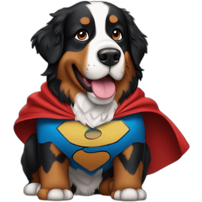 bernese mountain dog superhero with a cape emoji