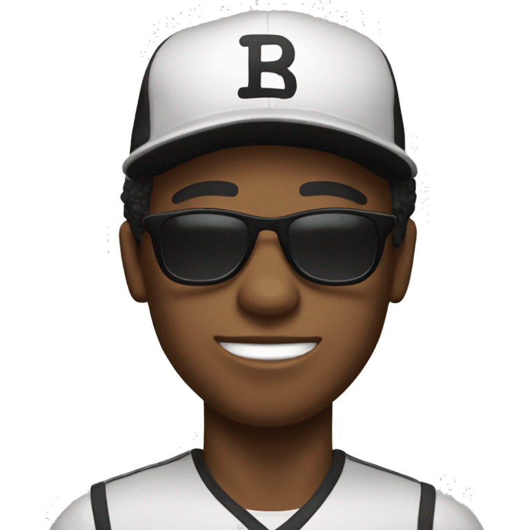 Black man with a baseball hat and sunglasses  emoji