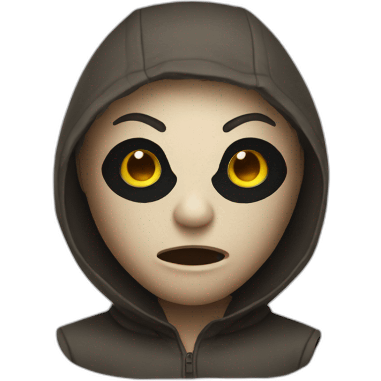 Human in mask of madness emoji