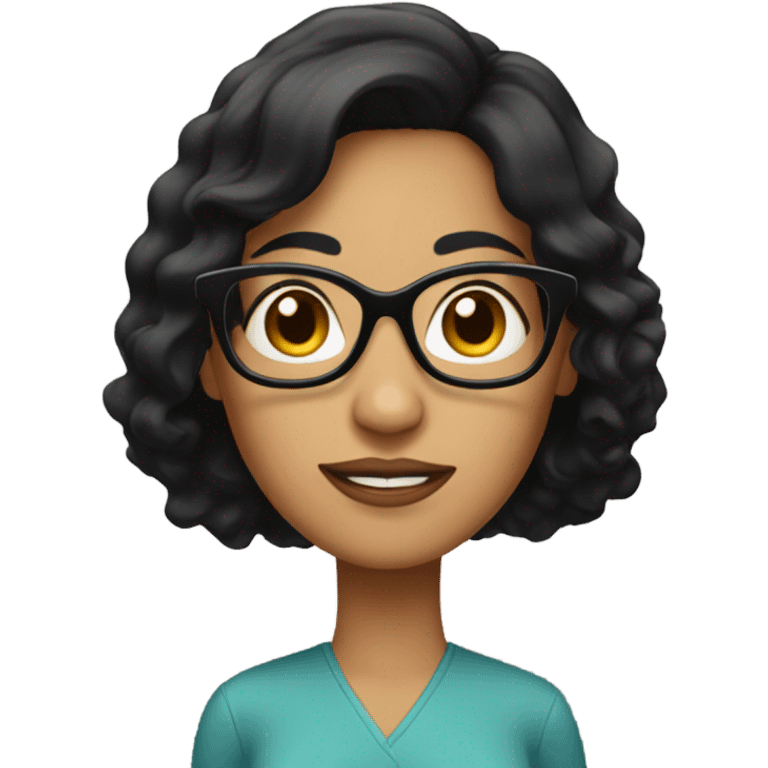 black-haired woman with glasses emoji