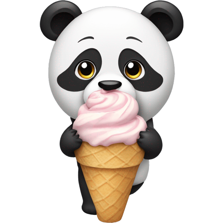 panda eating ice cream  emoji