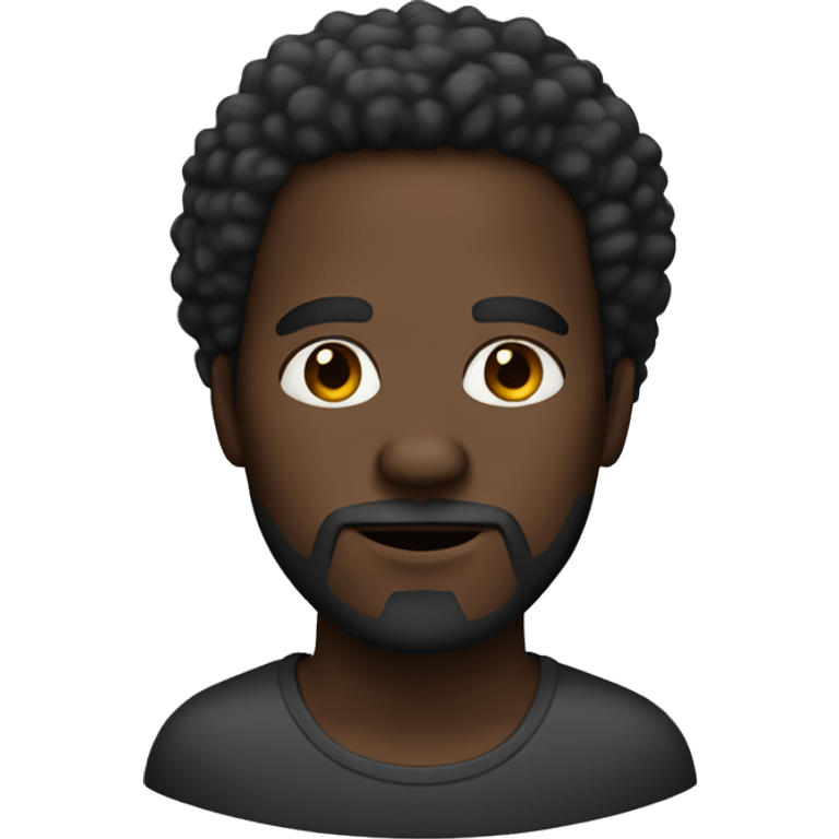 dark skin man with a goatee and afro emoji