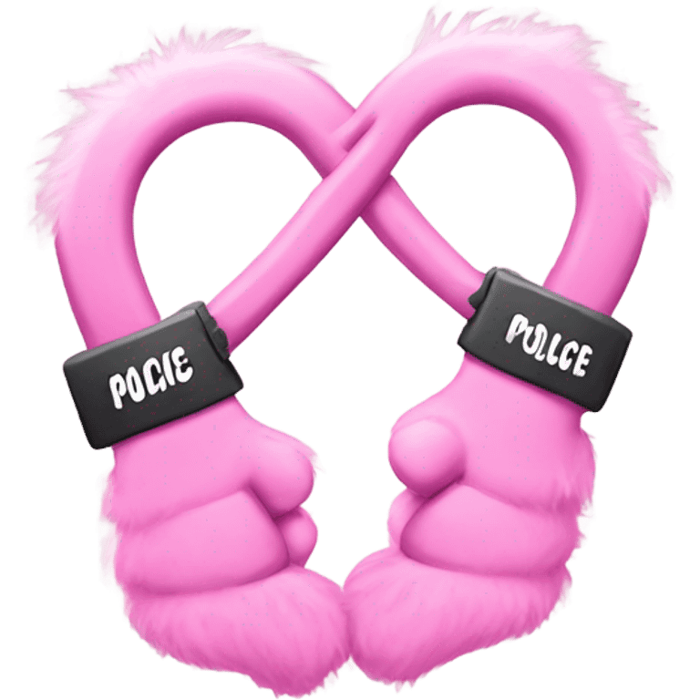 fluffy pink police handcuffs  emoji