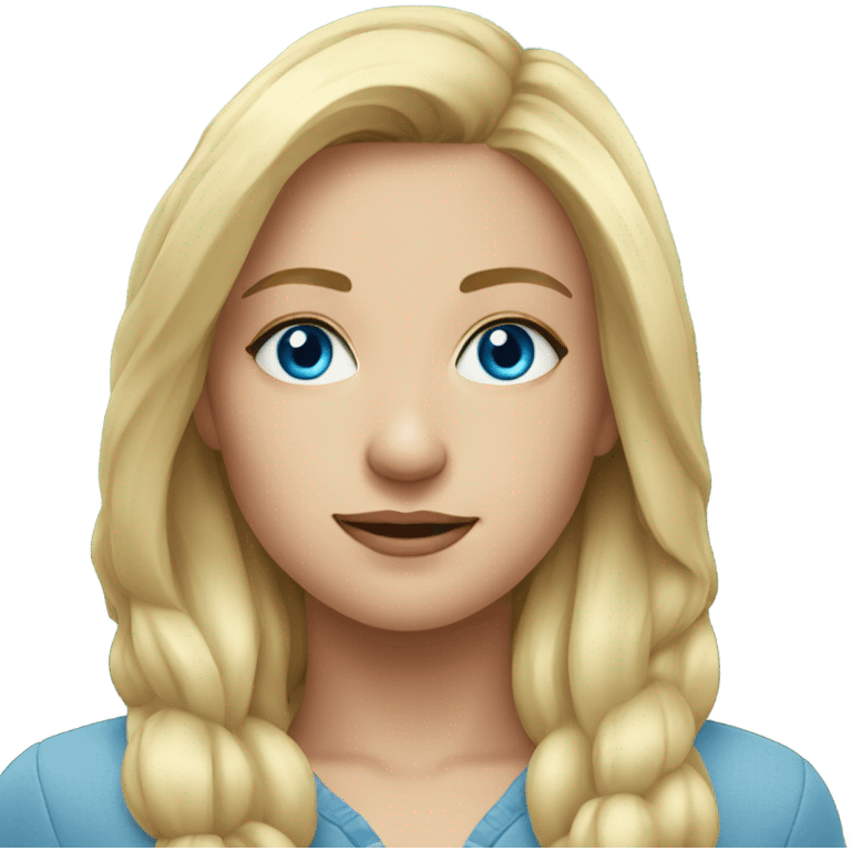 blonde girl in outdoor portrait blue eyes emoji