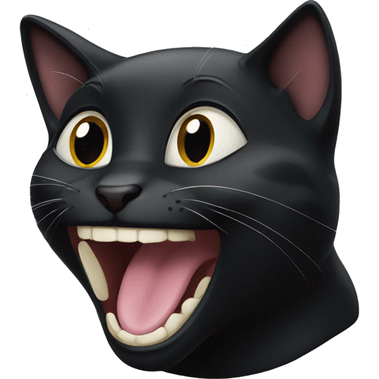 Female black cat laughing emoji