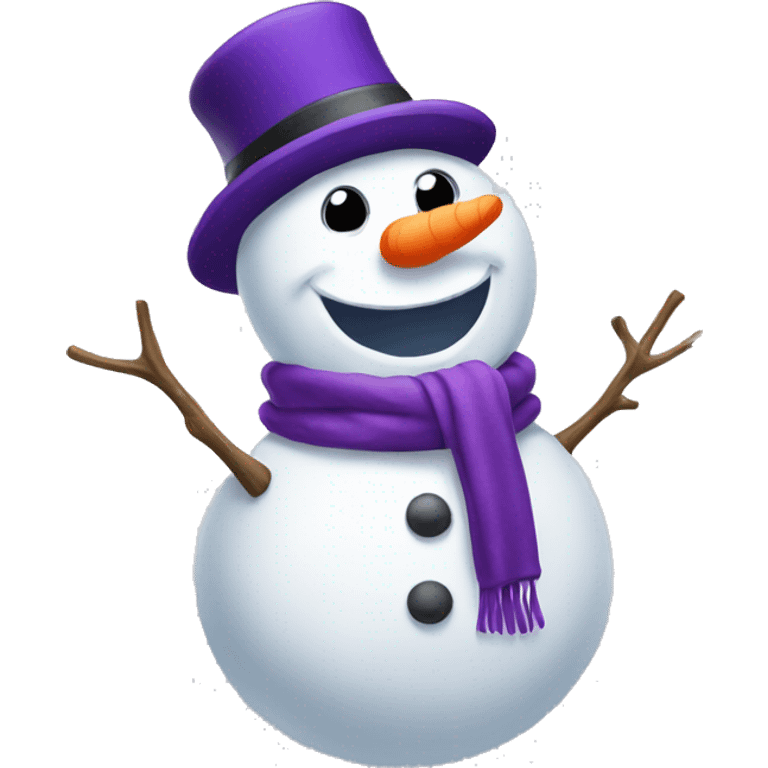 Snowman with purple hat emoji