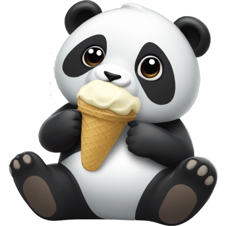 Panda eating ice cream emoji