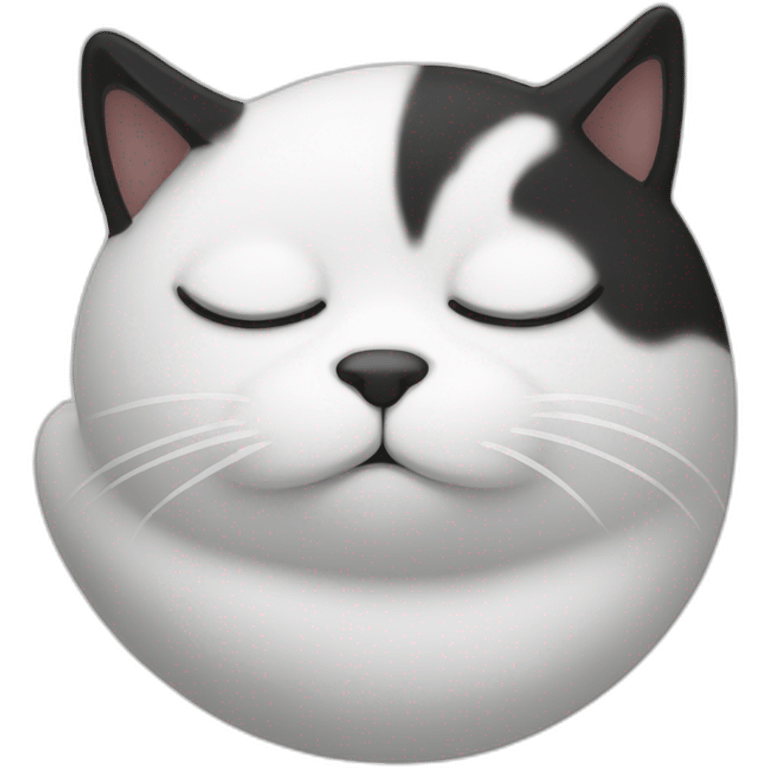 sleepy black-white cat emoji