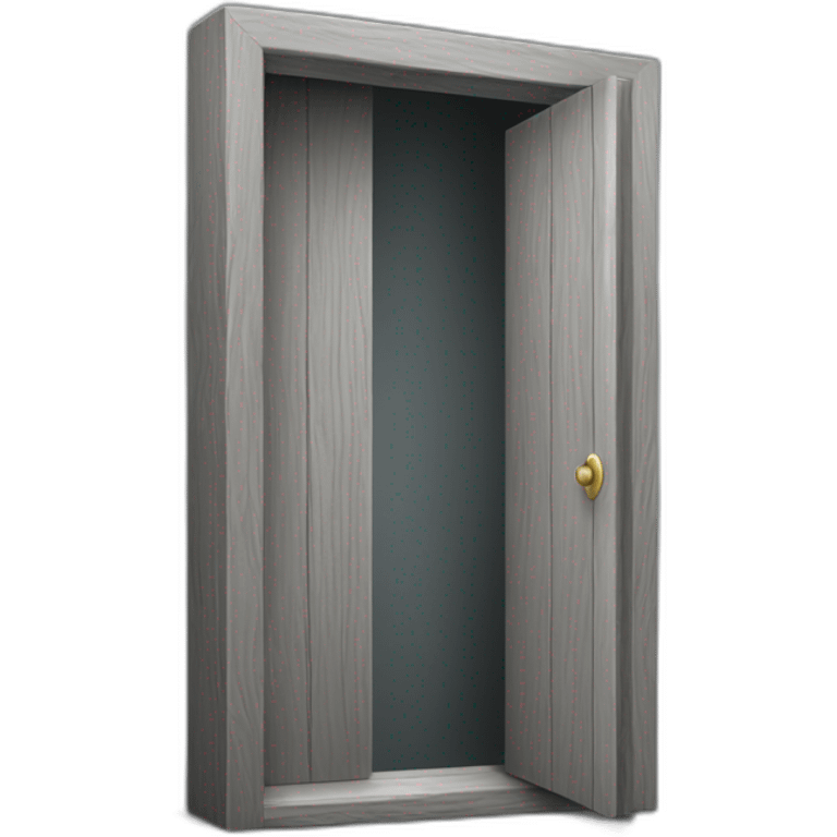 One gray wood open door perspective emoji