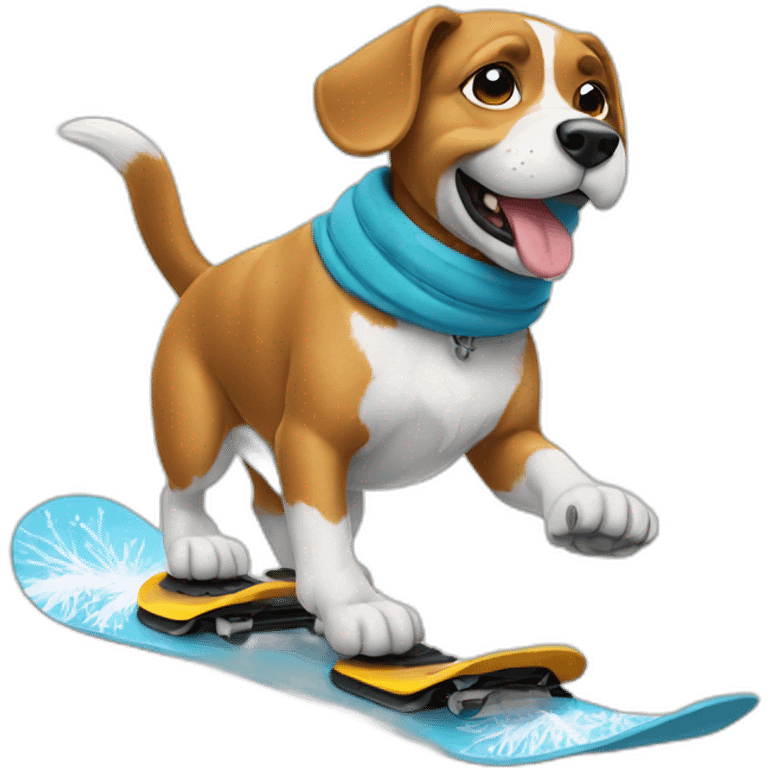 Dog doing snowboard  emoji