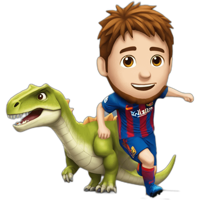 Messi sur un dinosaure emoji