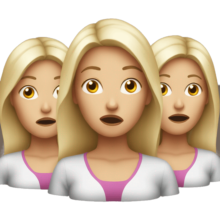 Three white women shocked emoji