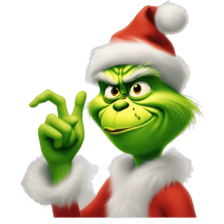 The grinch with finger emoji