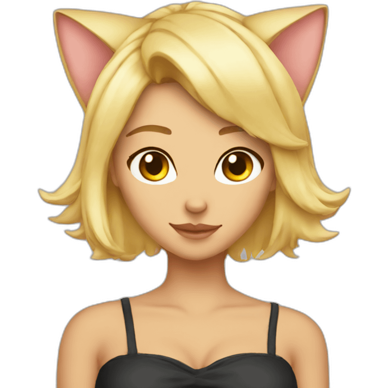 sexy blonde cat ears emoji