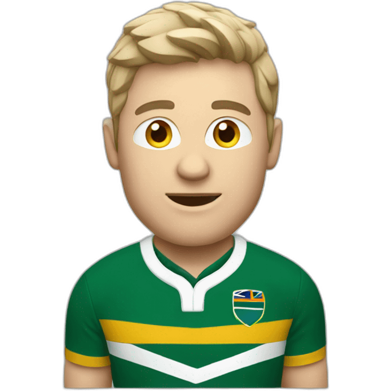 White Rugby south africa supporter emoji