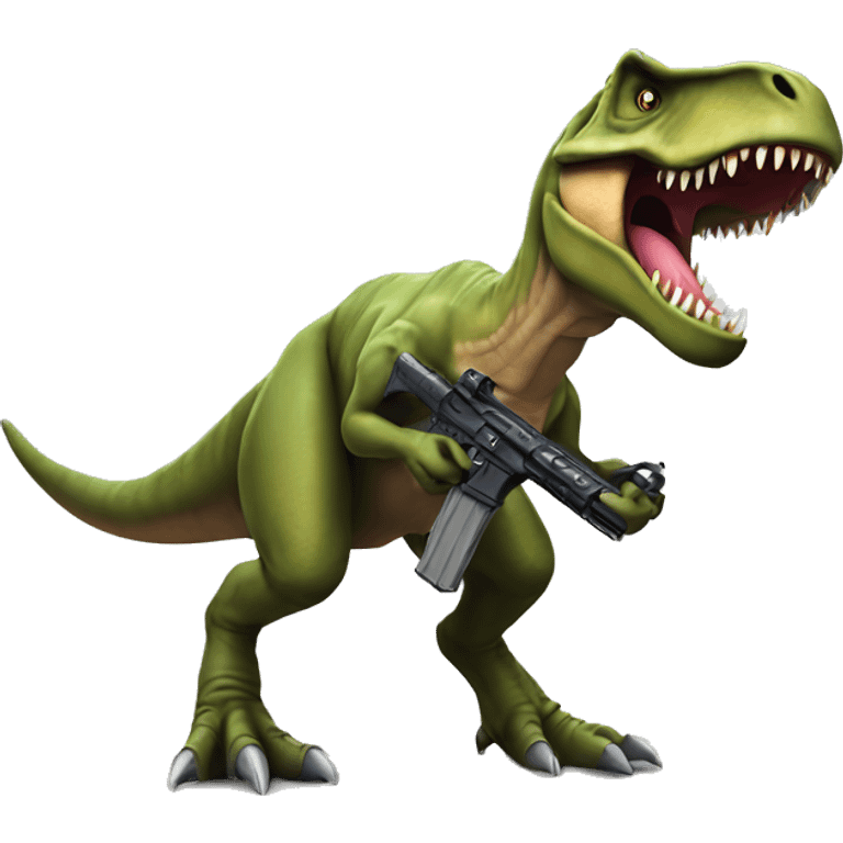 t rex with gun emoji