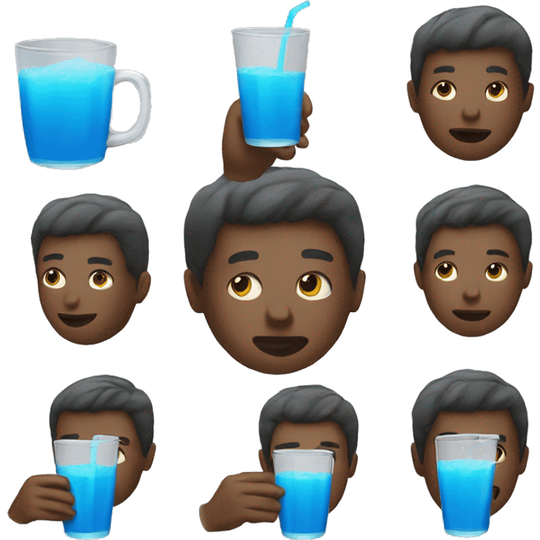 person drinking blue drink  emoji