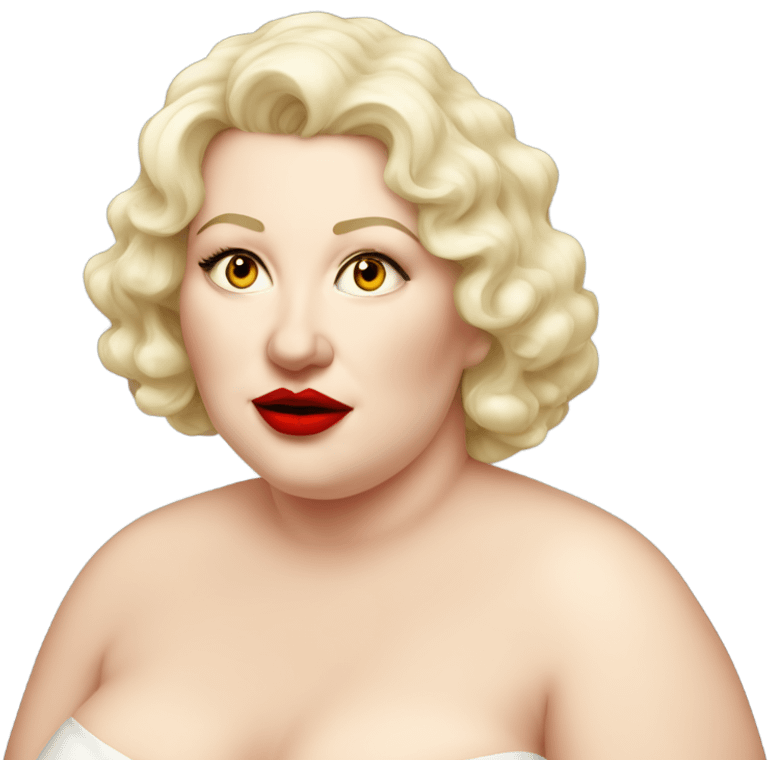 profle picture stunning fat white woman, red lips emoji