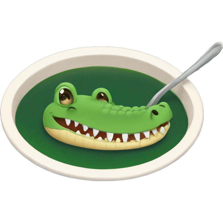 Crocodile swimming in soup emoji