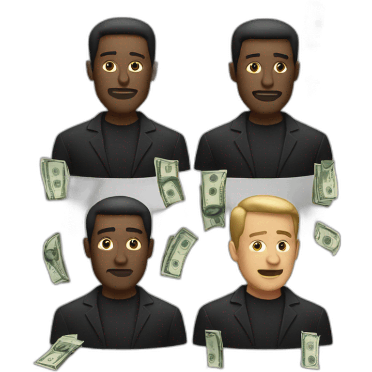 money covered men in black emoji