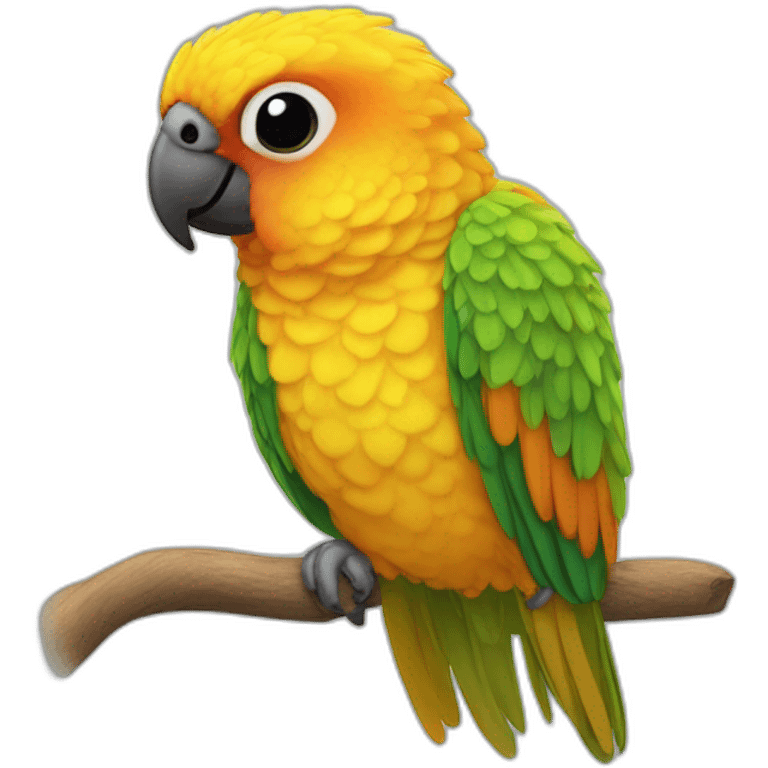 conure soleil sur un doigt emoji