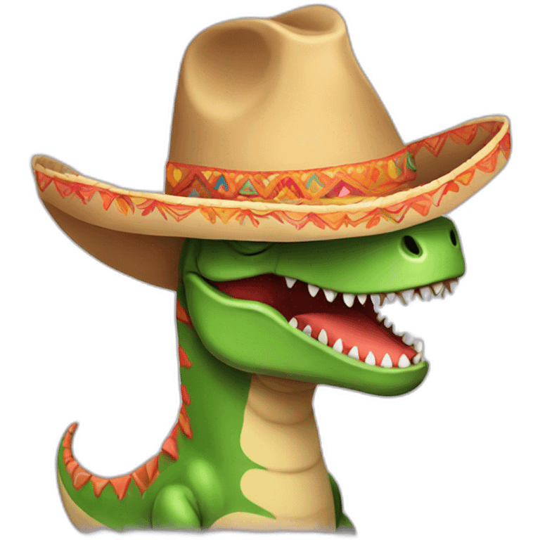 T-rex with mexican hat emoji