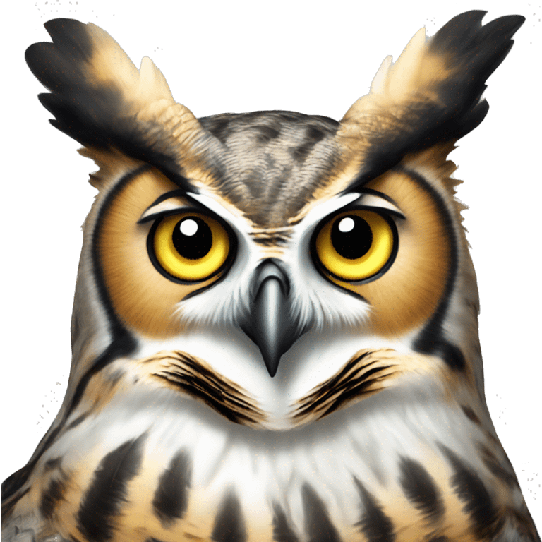 great horned owl white  emoji