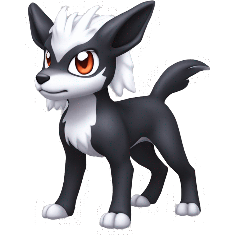 Edgy Cool Kawaii Baby Houndoom-Nargacuga-Absol-Garurumon-Pokémon Full Body Detailed High Quality emoji