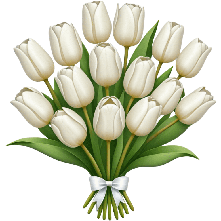 white tulip bouquet  emoji