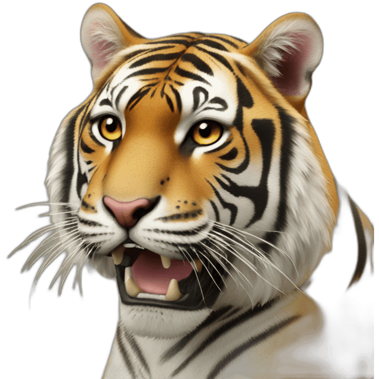 Tigre la bouche ouverte emoji