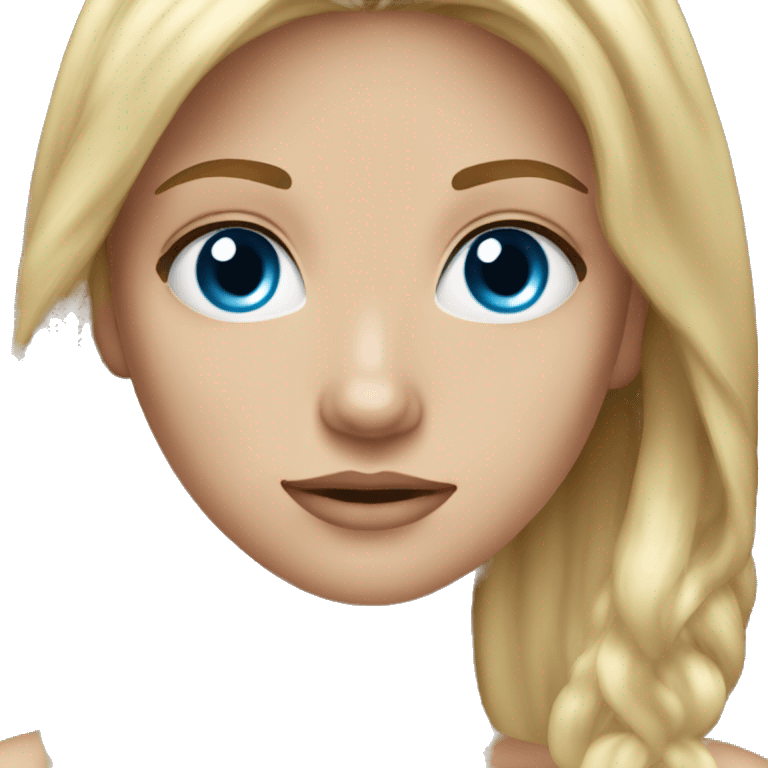 Dirty blond hair blue eyes girl  emoji