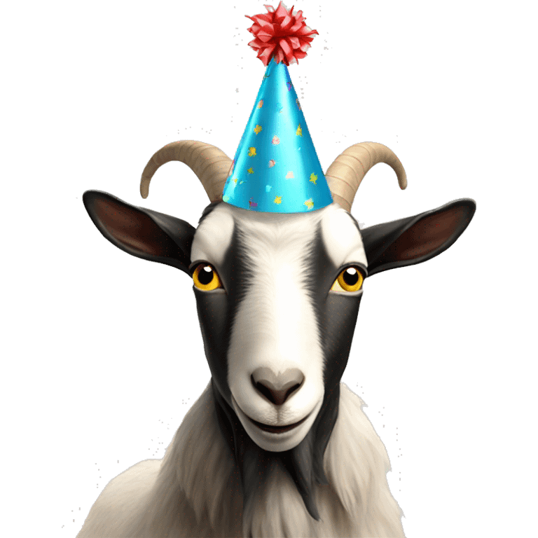 goat wearing party hat emoji