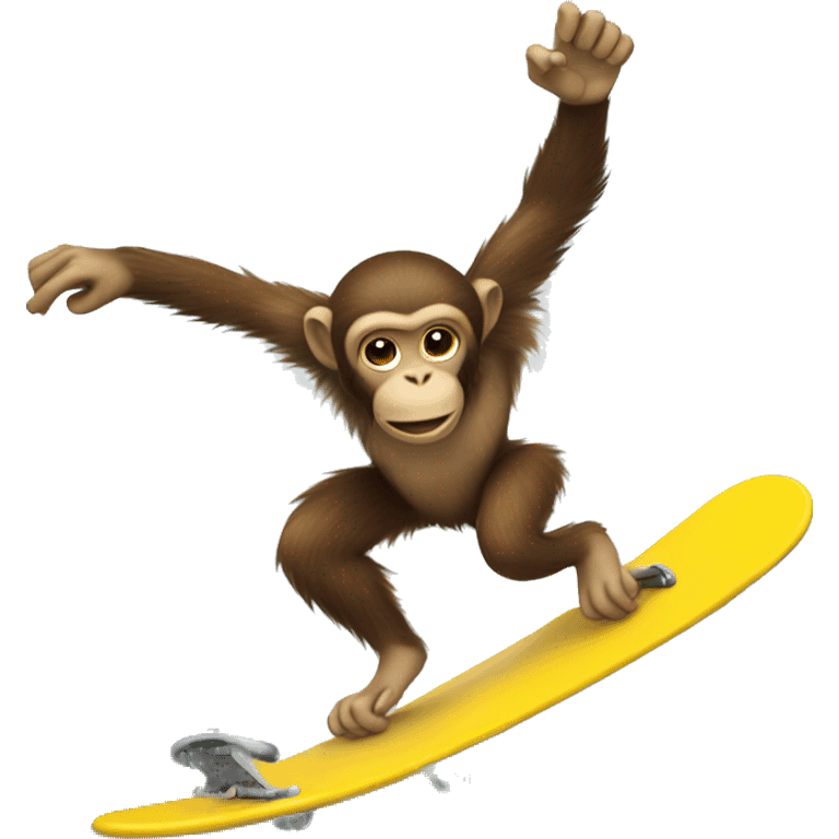 Monkey surf boarding  emoji