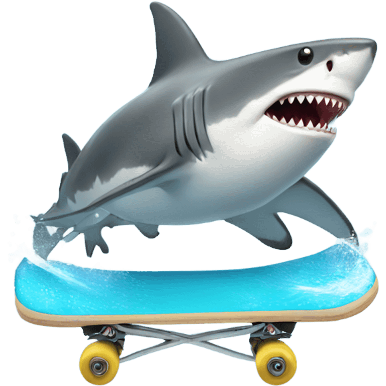 Shark skating emoji