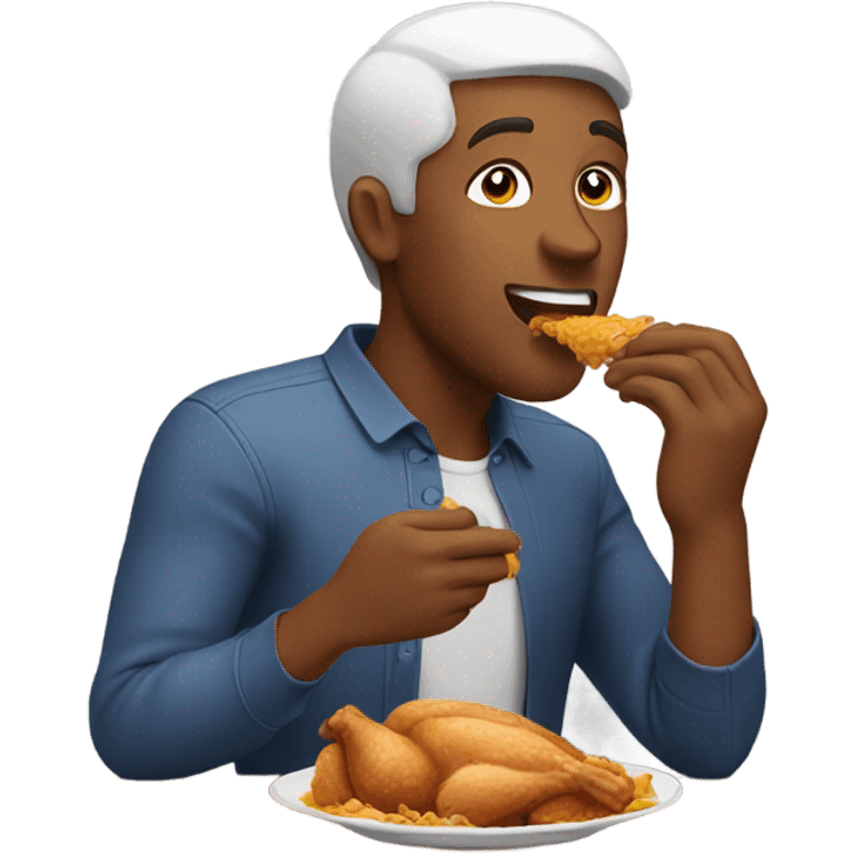 Guy eating chicken  emoji