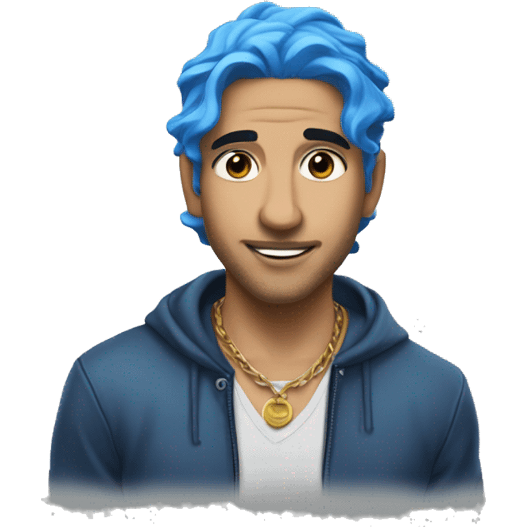 Rauw alejandro Latin Singer with Blue hair trap Rauw Alejandro emoji