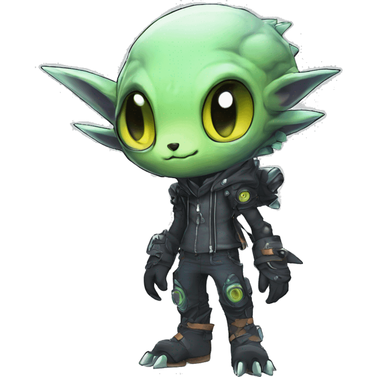 cute cool edgy ethereal alien punk Digimon-Fakemon-animal full body emoji