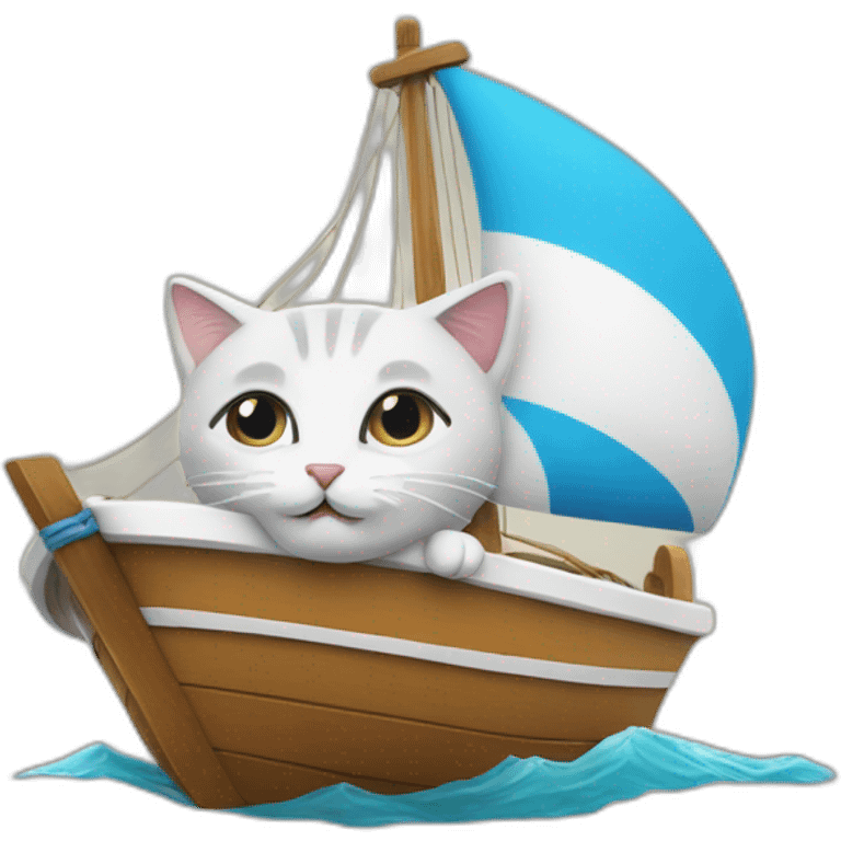 Un chat sur un bateau emoji