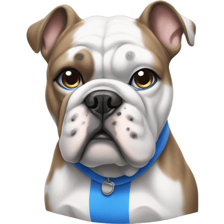 white and blue bulldog emoji