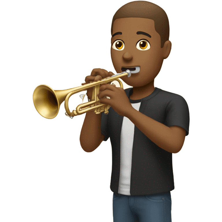 light brown man playing trumpet emoji