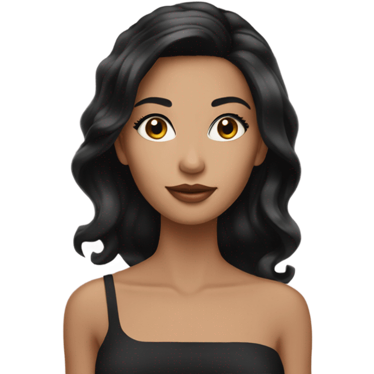 Model of Disability with black hair and bautiful emoji