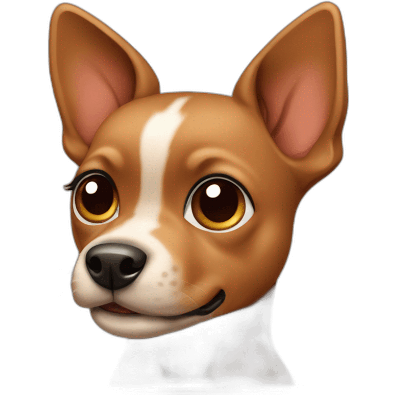 little dog pincher with black and brown skin color emoji