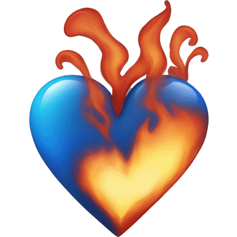 Heart blue and fire  emoji