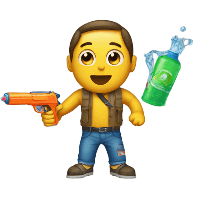 Drinking out of water gun emoji