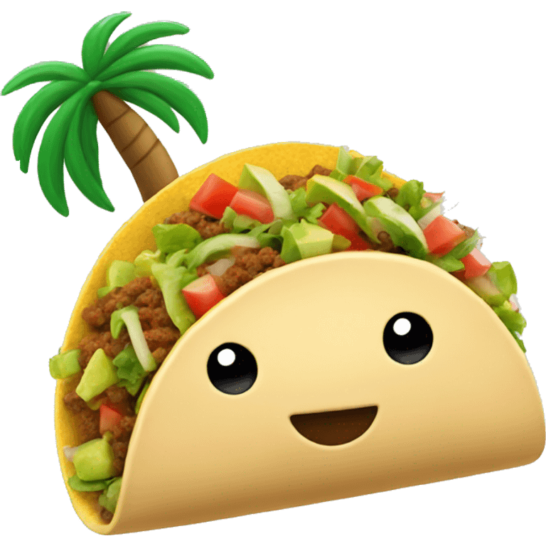 A TACO WITH A PALM TREE IN THE CENTER emoji