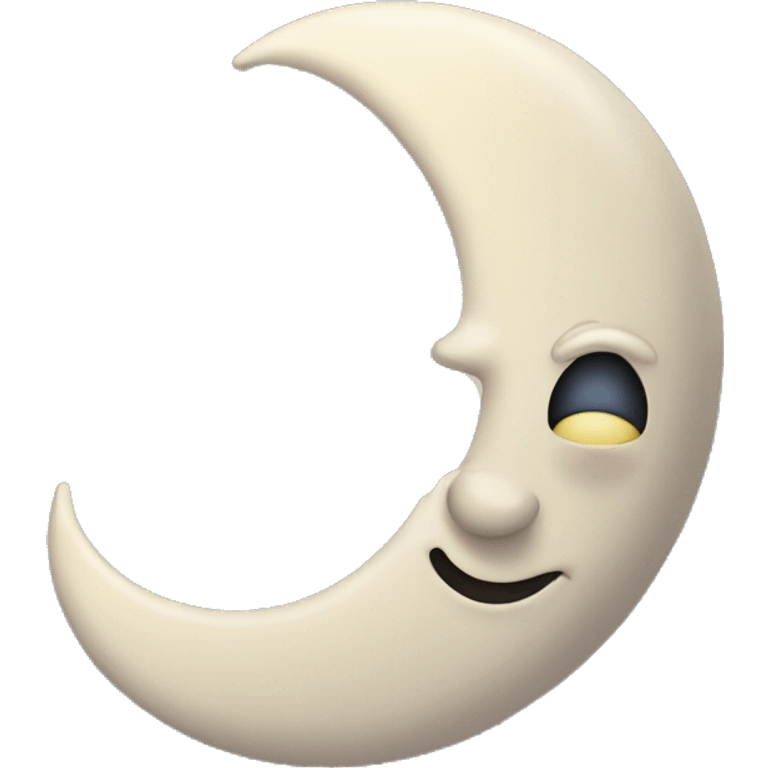 Crescent moon with crazy face  emoji